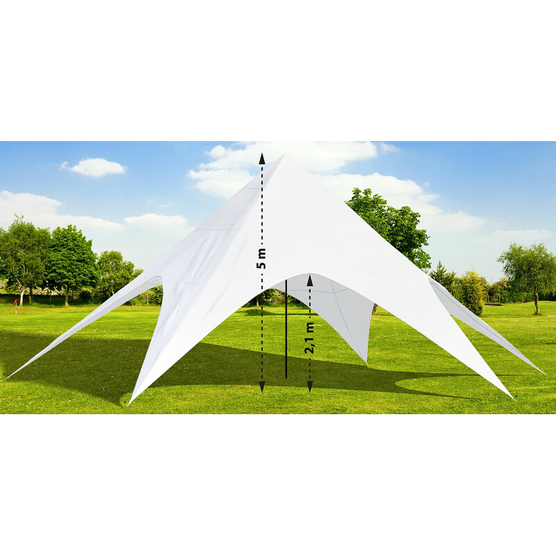 Stort stjernetelt 12 m diameter vandtæt polyester 5 m højde