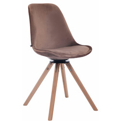 Spisebordstol Troyes i fløjl med firebenet drejelig træbase