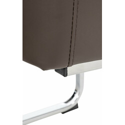 Puka lænestol med polstret sæde armlæn og rustfri stålrække