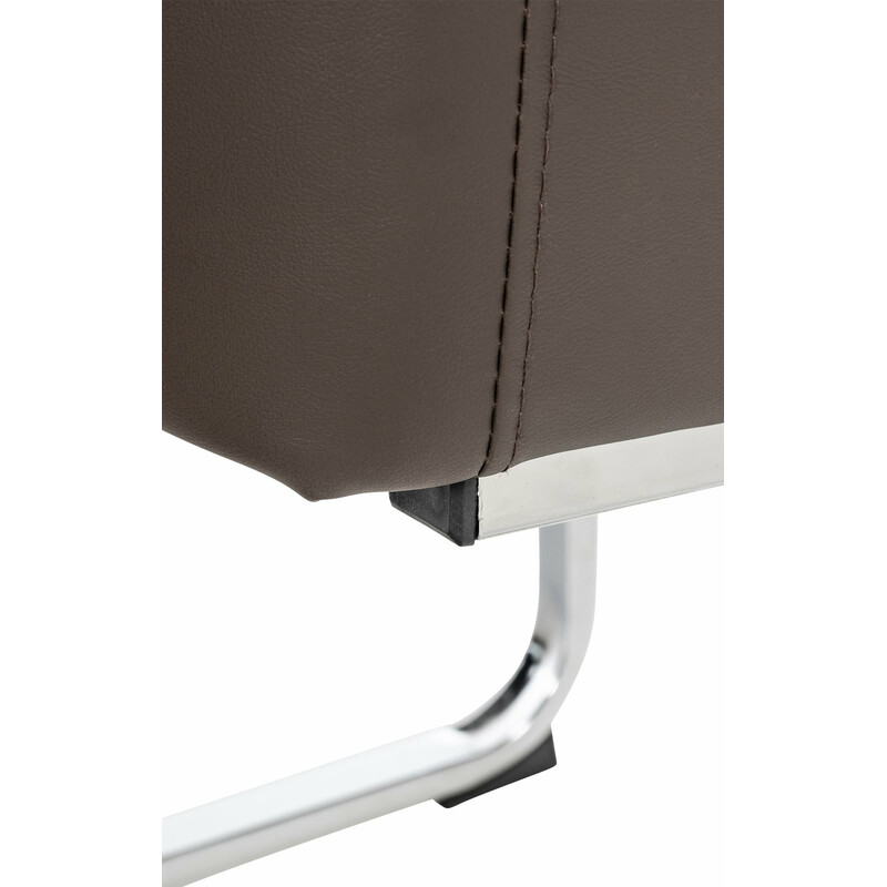 Puka lænestol med polstret sæde armlæn og rustfri stålrække