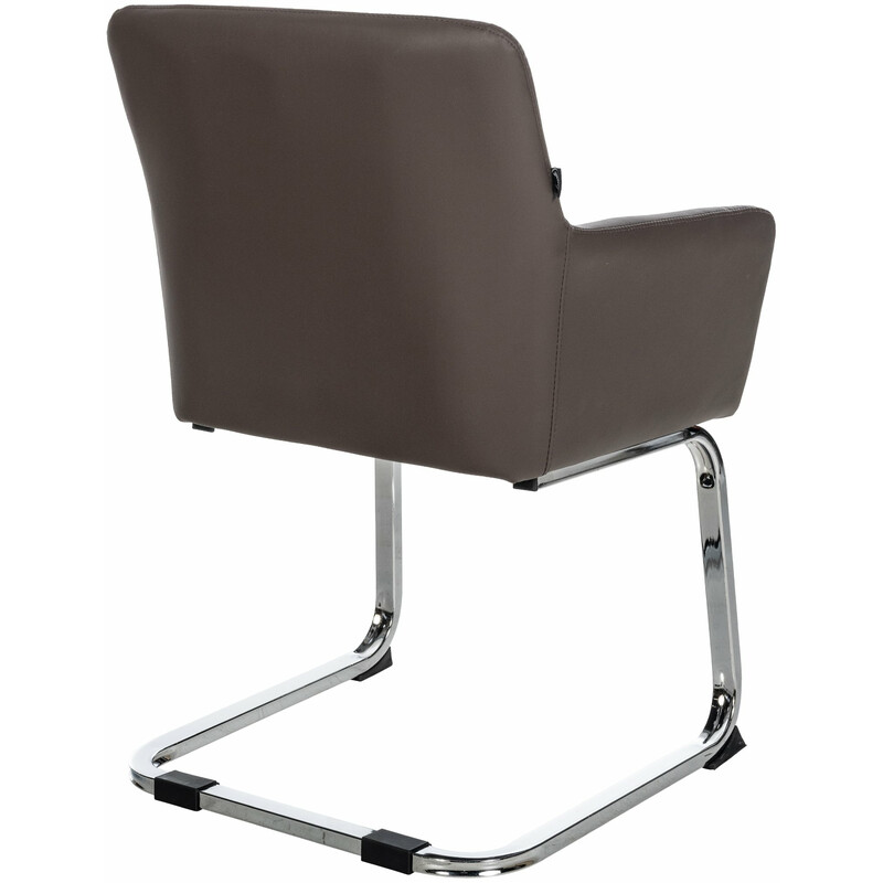 Puka lænestol med polstret sæde armlæn og rustfri stålrække