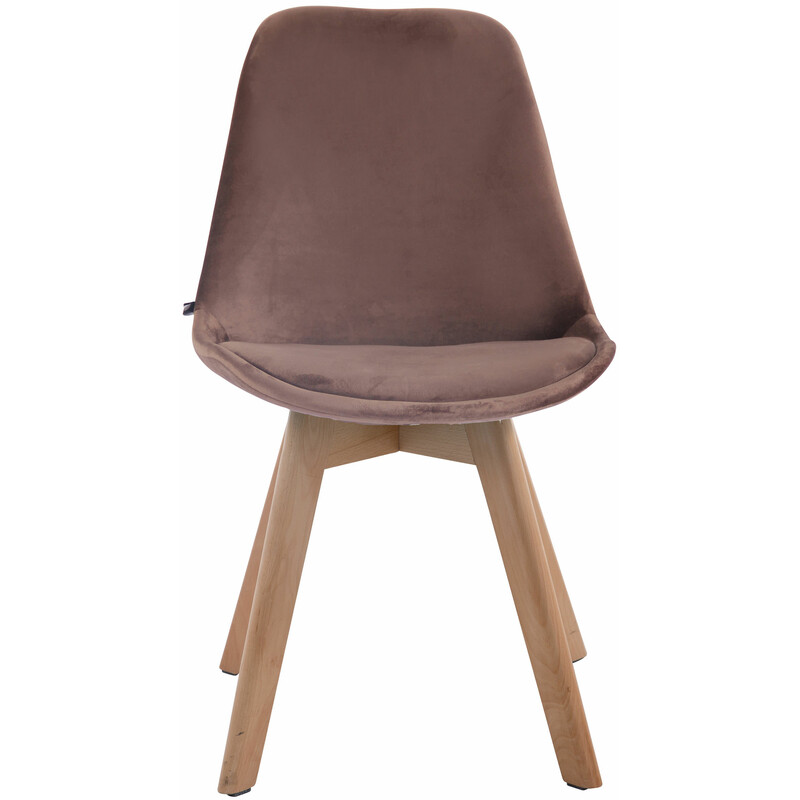 Elegant fløjls besøgsstol med træben 84 cm høj 120 kg