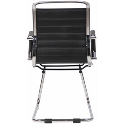 Moderne kunstlæder hængekøjestol med kromramme og armlæn