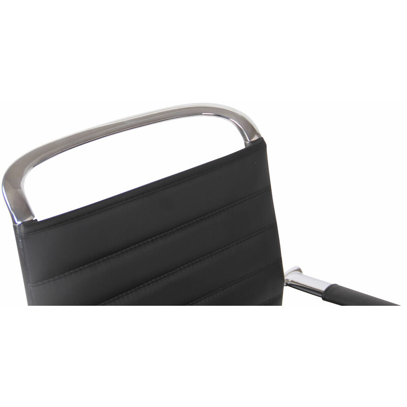 Moderne kunstlæder hængekøjestol med kromramme og armlæn