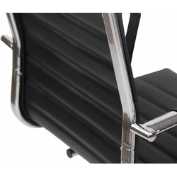 Moderne kunstlæder hængekøjestol med kromramme og armlæn