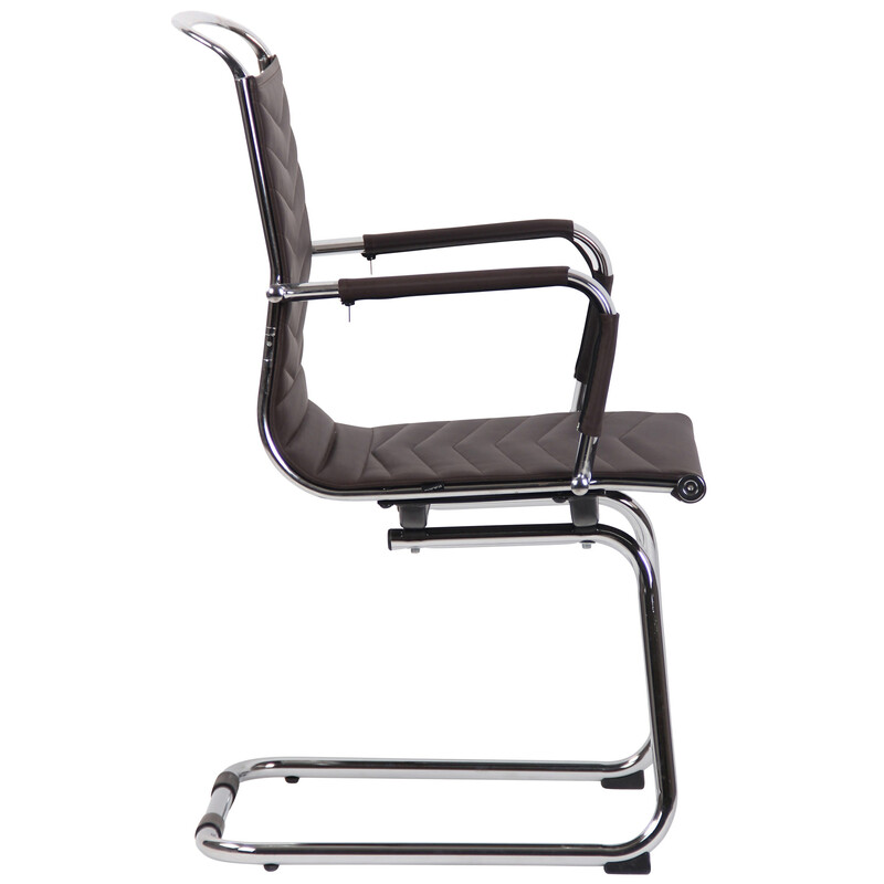 Moderne besøgsstol med kunstlæder eller ægte læder og kromramme