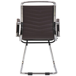 Moderne besøgsstol med kunstlæder eller ægte læder og kromramme