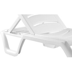 4 stk solstolsæt stablede med justerbart ryglæn UV-bestandig udendørs