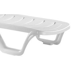 4 stk solstolsæt stablede med justerbart ryglæn UV-bestandig udendørs