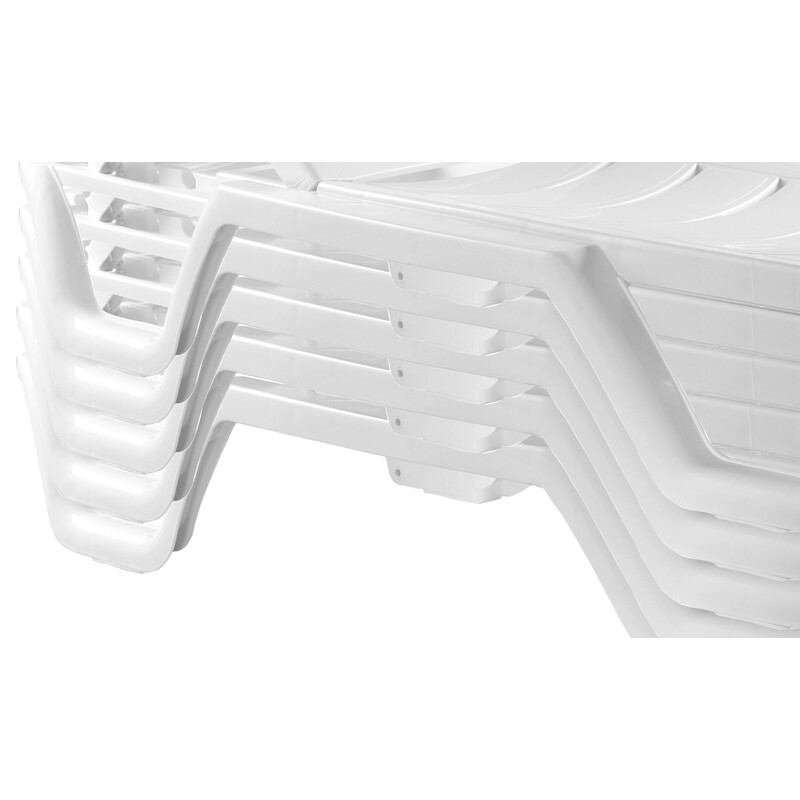 4 stk solstolsæt stablede med justerbart ryglæn UV-bestandig udendørs