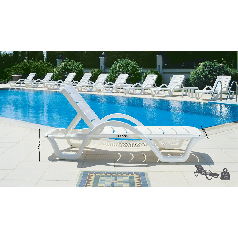 Havana 4‑stykssæt sammenklappelige solstole vejrbestandige plast udendørs UV‑beskyttede