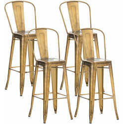 4 stk Aiden barstole i metal med høj ryg