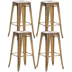 4 stk Joshua barstole i pulverlakeret metal industrielt stil stabelbare