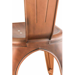 Benedikt 4‑stoleds stablebart metalstolsæt holdbart pulverlakeret med tværstøtter