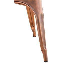 Benedikt 4‑stoleds stablebart metalstolsæt holdbart pulverlakeret med tværstøtter