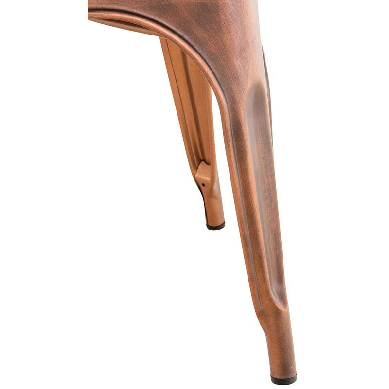 Benedikt 4‑stoleds stablebart metalstolsæt holdbart pulverlakeret med tværstøtter