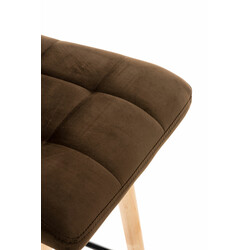 2 stk Lincoln fløjlsbelagt barstol med polstret sæde