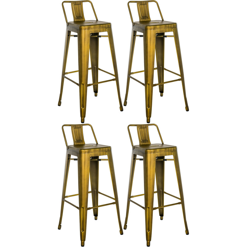 Klassisk Mason barstol i metal med fodstøtte retro