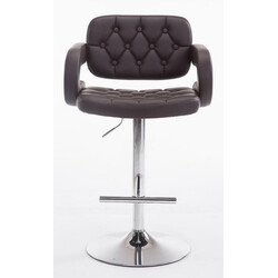 Dublin barstol 2 stk justerbar højde roterende kunstlæder kromramme