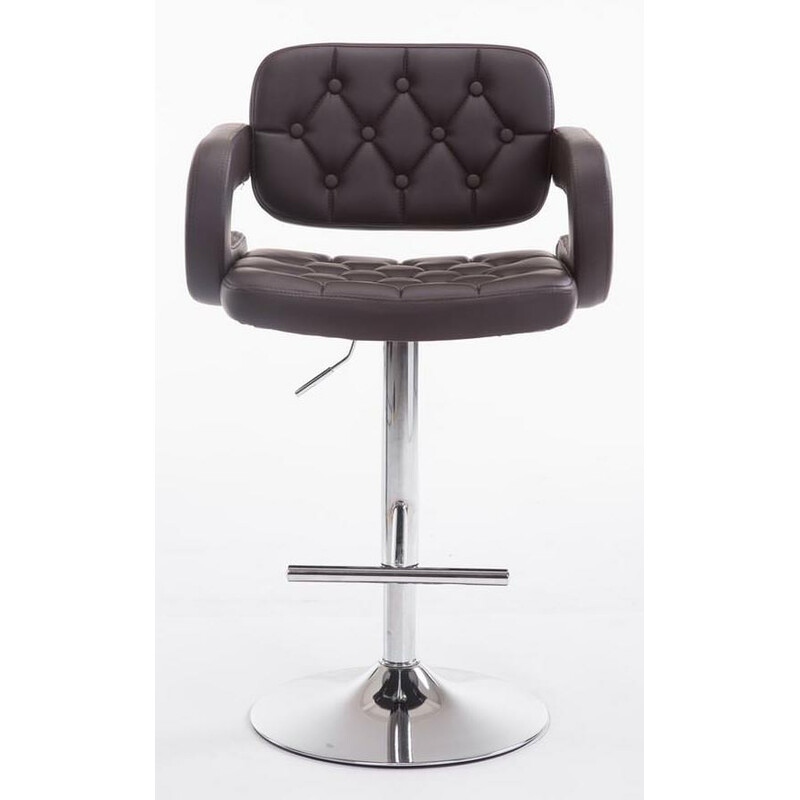 Dublin barstol 2 stk justerbar højde roterende kunstlæder kromramme