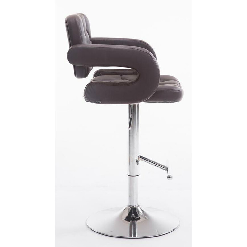 Dublin barstol 2 stk justerbar højde roterende kunstlæder kromramme