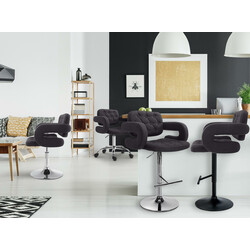 2 stk Dublin barstol med stofbetræk justerbar højde metalramme