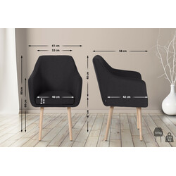 Moderne lænestol med træben behagelig stofpolstring til hjemmet