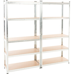 2 stk tung belastningshylde med 5 niveauer 175 kg per niveau