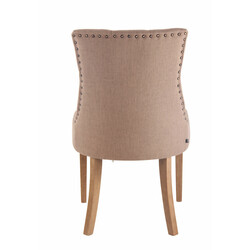 Elegant polstret spisestol med stof og stabilt træben