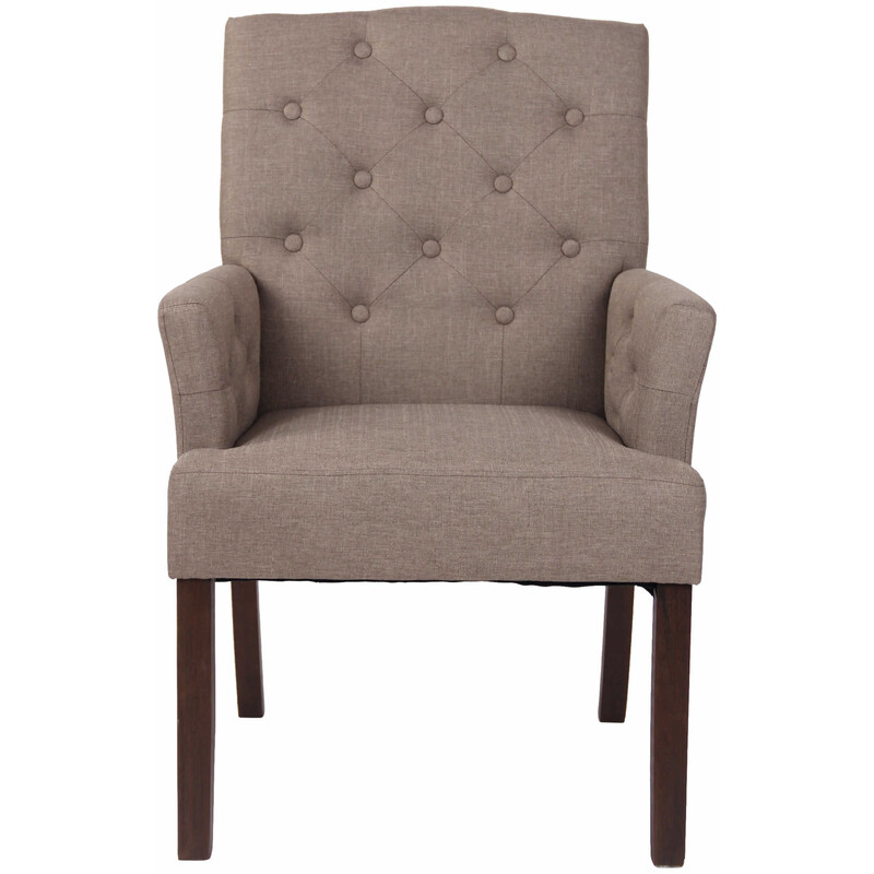 Chesterfield spisestol med armlæn polstring polyesterbetræk stabilt firebenet design