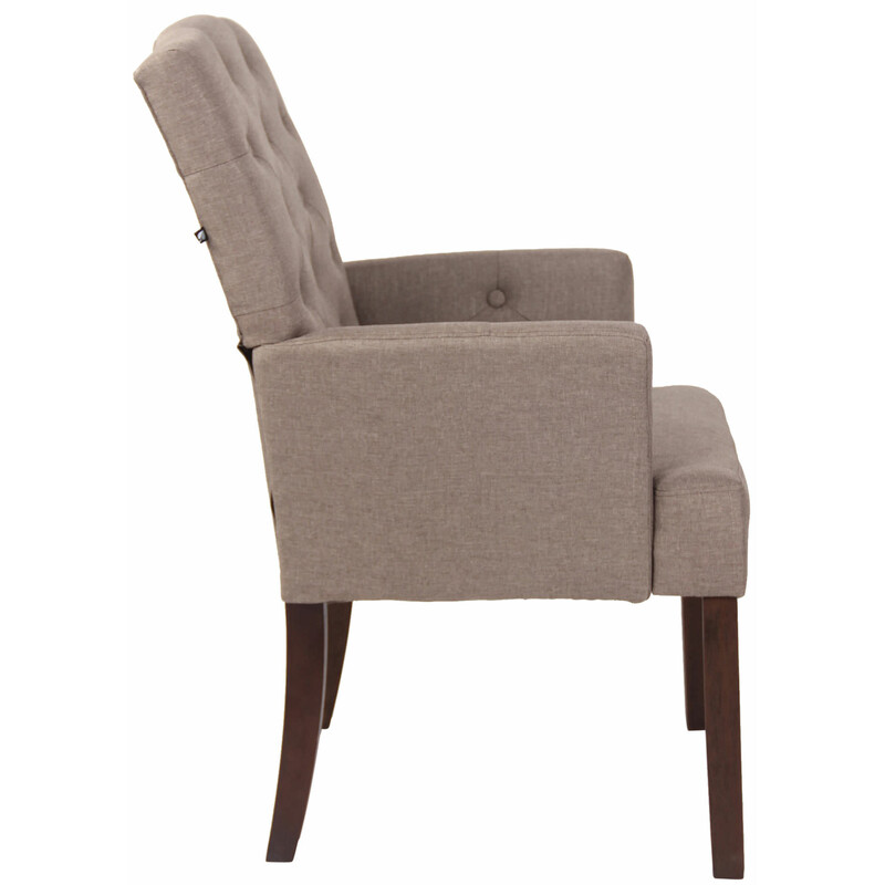 Chesterfield spisestol med armlæn polstring polyesterbetræk stabilt firebenet design