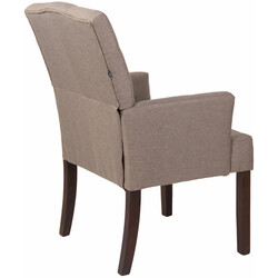 Chesterfield spisestol med armlæn polstring polyesterbetræk stabilt firebenet design