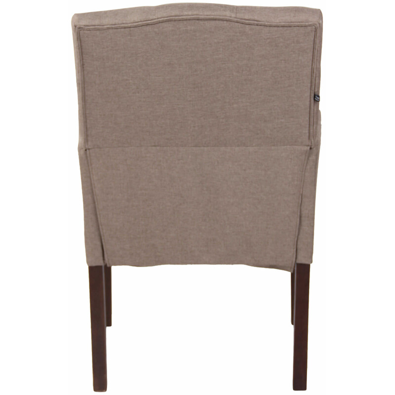 Chesterfield spisestol med armlæn polstring polyesterbetræk stabilt firebenet design