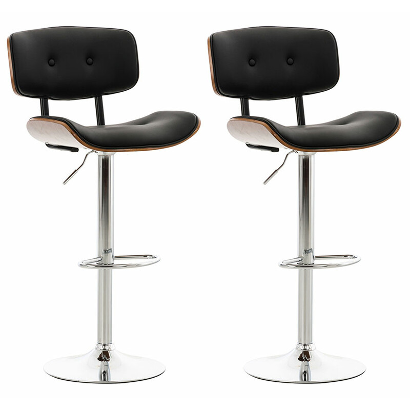 Sarnia barstol sæt 2 stk justerbar højde kunstlæder