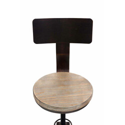 2 stk justerbare barstole med fyrretræsæde rygstøtte og metalramme