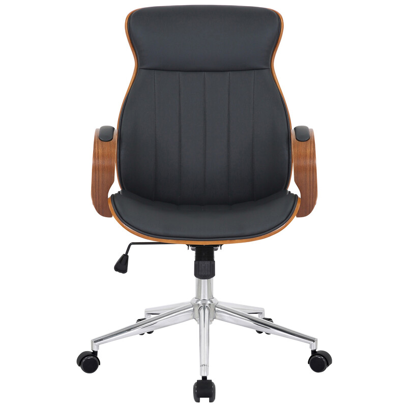 Kunstlæder kontorstol med justerbar højde rygleje 360° drejning og 5 hjul