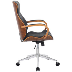 Kunstlæder kontorstol med justerbar højde rygleje 360° drejning og 5 hjul