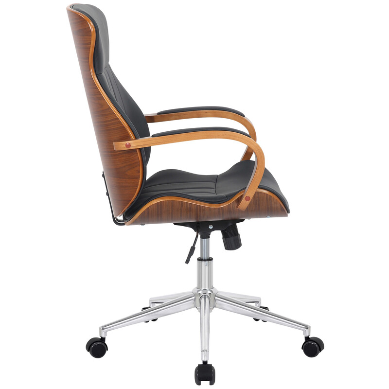 Kunstlæder kontorstol med justerbar højde rygleje 360° drejning og 5 hjul