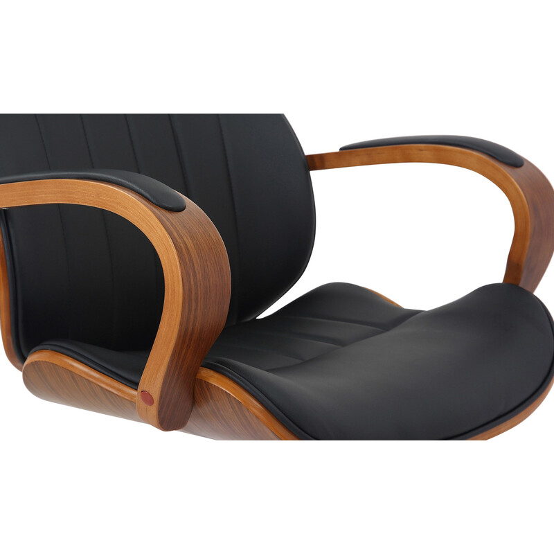 Kunstlæder kontorstol med justerbar højde rygleje 360° drejning og 5 hjul