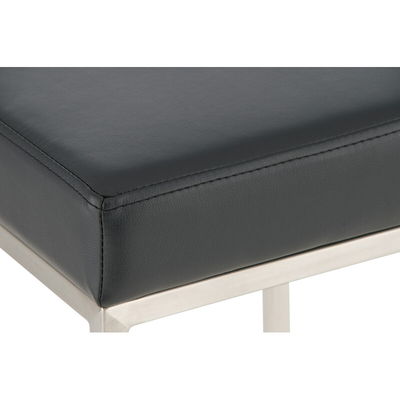 2 styk Montreal 85 barstole med kunstlæder sort hvid metal