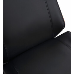 Ergonomisk kontorstol i kunstlæder og træ med svingmekanisme og trinløs højdejustering