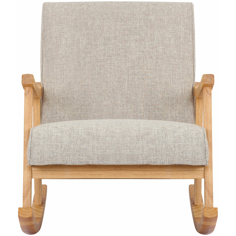 Moderne gyngestol med polstring stofbetræk og træben 130 kg