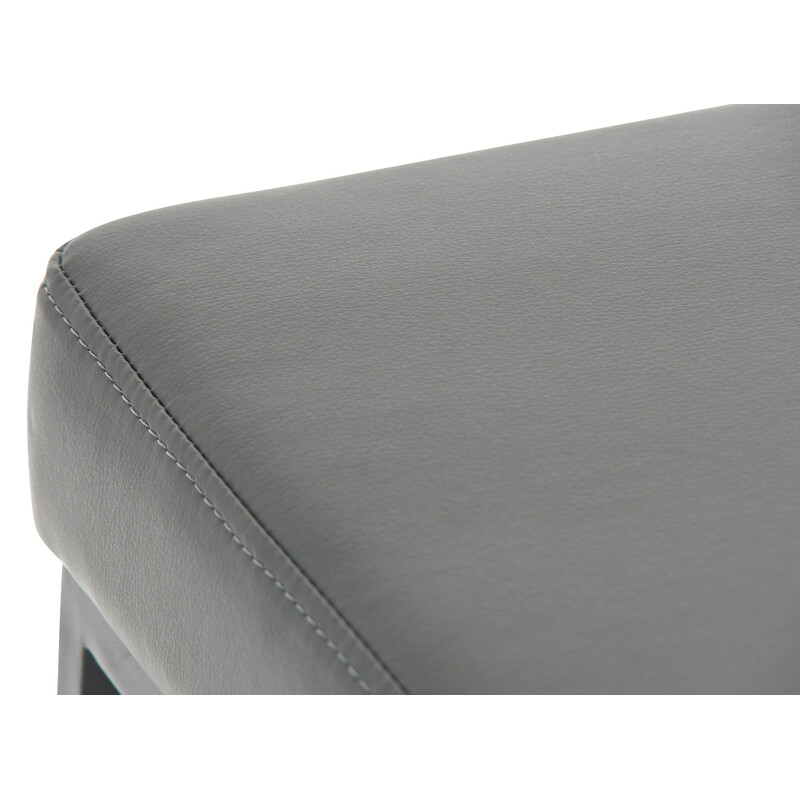 Klassisk barstol 2 stk polstret kunstlædersæde mat sort metalramme