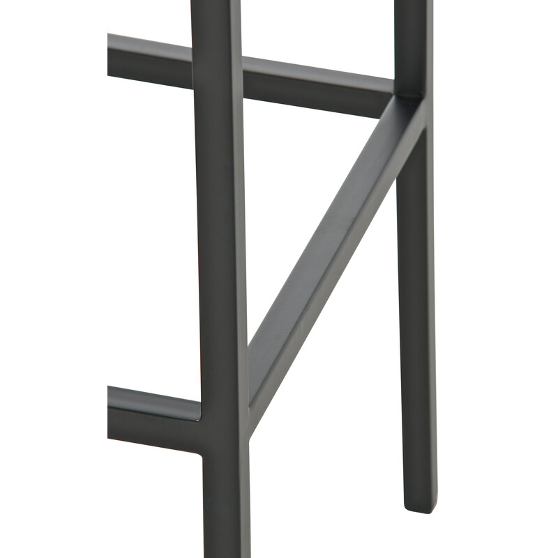 Klassisk barstol 2 stk polstret kunstlædersæde mat sort metalramme