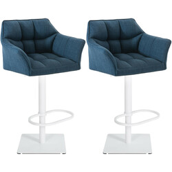Damaso justerbare barstole med stofbetræk 2 stk 360° drejning
