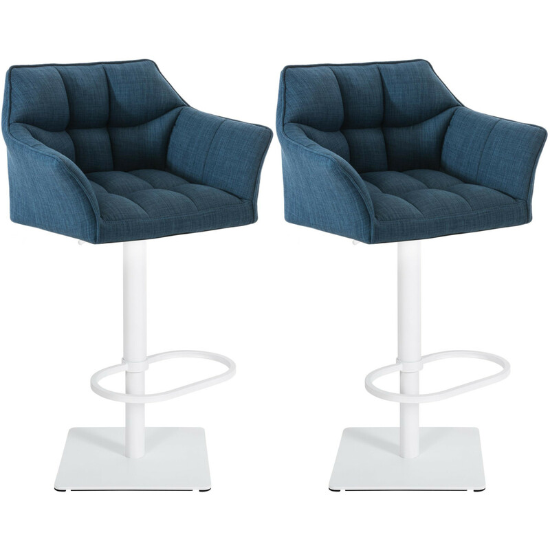 Damaso justerbare barstole med stofbetræk 2 stk 360° drejning