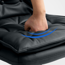 Elegant ægte læder kontorstol med justerbar højde og rullemekanisme