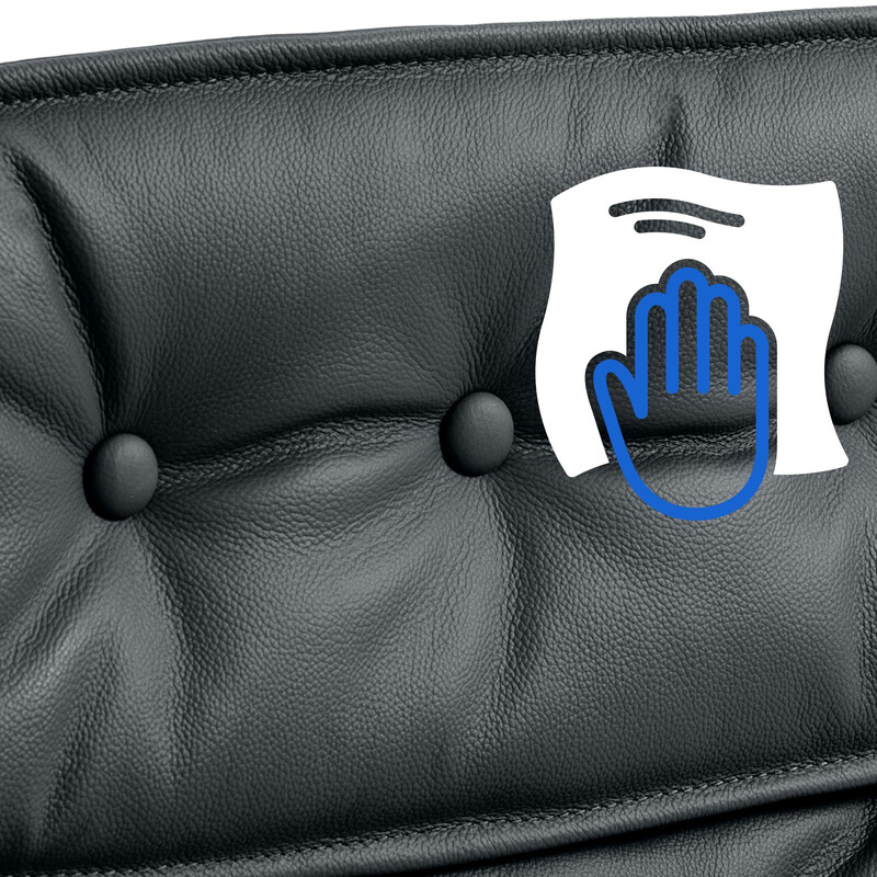 Elegant ægte læder kontorstol med justerbar højde og rullemekanisme