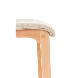 2 sæders moderne barstol sæt stof og fyrretræs sokkel med fodstøtte