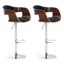 Elegant justerbart barstolpar med polstret sæde ryglæn og kromramme